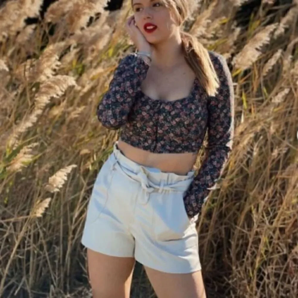 ZARA FLORAL PRINT CROP TOP‎